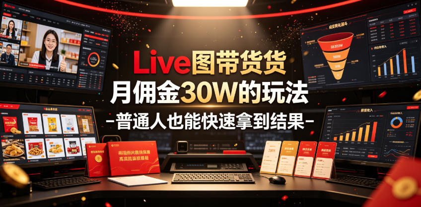 Live图带货月佣金30W的玩法-普通人也能快速拿到结果-凡人轻创