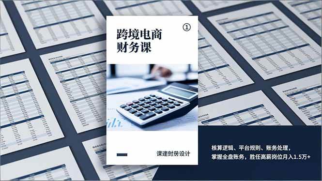 （17036期）跨境电商财务课，核算逻辑、平台规则、账务处理，掌握全盘账务，胜任高薪岗位月入1.5万+-凡人轻创