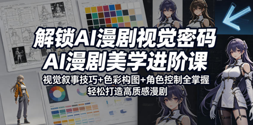 解锁AI漫剧视觉密码,AI漫剧美学进阶课,视觉叙事技巧+色彩构图+角色控制全掌握,轻松打造高质感漫剧(更新)-凡人轻创