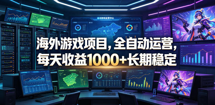 海外游戏项目，全自动运营，每天收益1000+长期稳定【揭秘】-凡人轻创