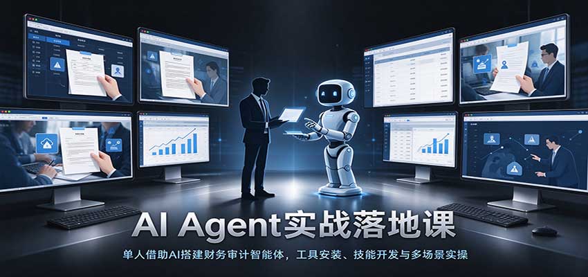 AI Agent实战落地课:单人借助AI搭建财务审计智能体,工具安装、技能开发与多场景实操-凡人轻创