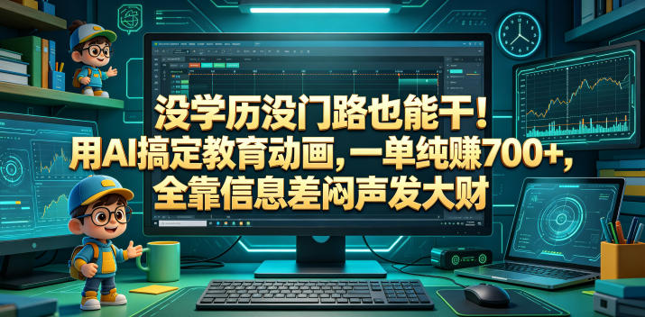 没学历没门路也能干！用AI搞定教育动画，一单纯賺700+，全靠信息差闷声发大财【揭秘】-凡人轻创