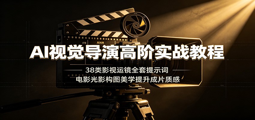 AI视觉导演高阶实战教程：38类影视运镜全套提示词，电影光影构图美学提升成片质感-凡人轻创