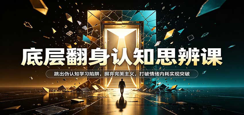 底层翻身认知思辨课：跳出伪认知学习陷阱，摒弃完美主义，打破情绪内耗实现突破-凡人轻创