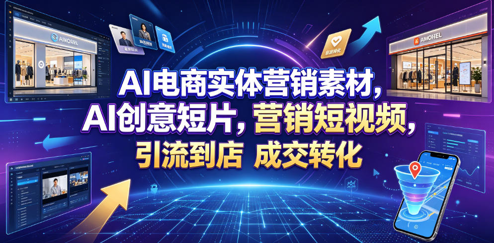 AI电商实体营销素材，AI创意短片，高效打造营销短视频，轻松引流到店，稳定提升门店客流与成交转化-凡人轻创