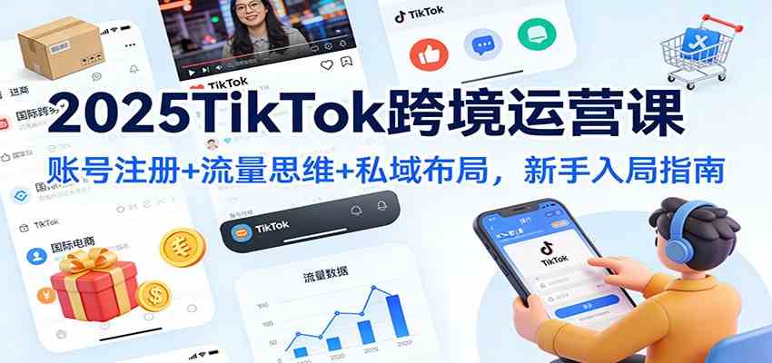 2025TikTok跨境运营课：账号注册+流量思维+私域布局，新手入局指南-凡人轻创