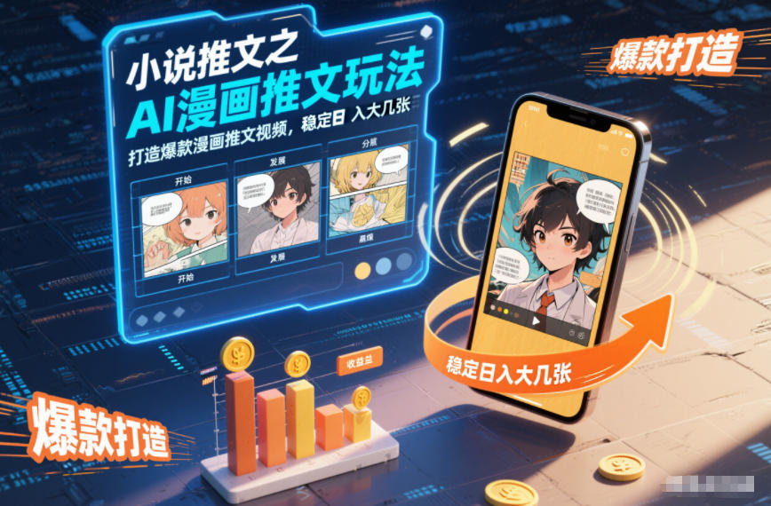 小说推文之AI漫画推文玩法，打造爆款漫画推文视频，稳定日入大几张-凡人轻创