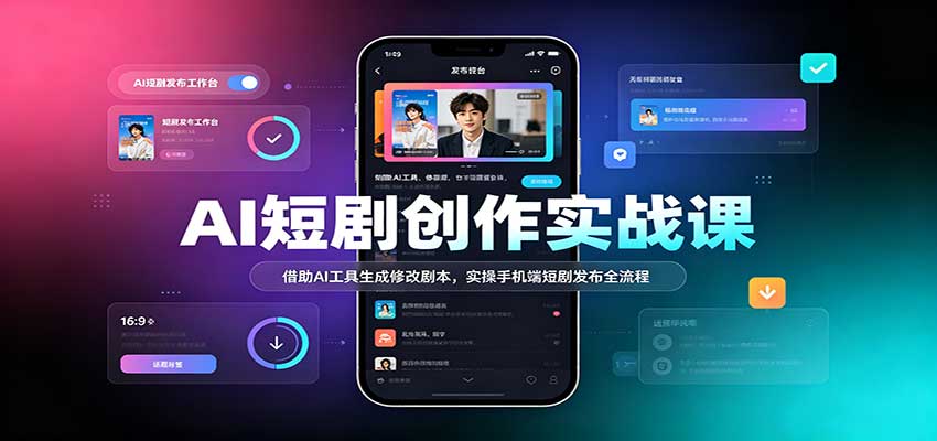 AI短剧创作实战课：借助AI工具生成修改剧本，实操手机端短剧发布全流程-凡人轻创