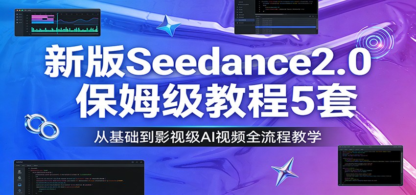 新版Seedance2.0保姆级教程5套：从基础到影视级AI视频全流程教学-凡人轻创