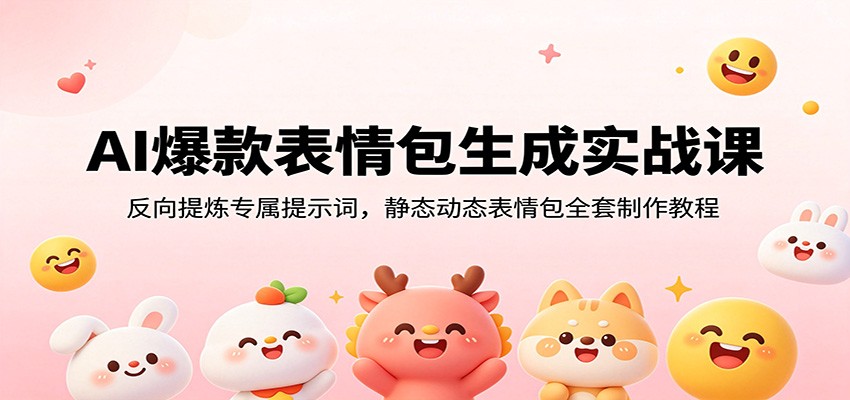 AI爆款表情包生成实战课：反向提炼专属提示词，静态动态表情包全套制作教程-凡人轻创