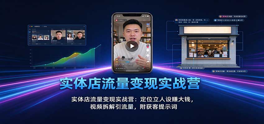 实体店流量变现实战营：定位立人设赚大钱，视频拆解引流量，附获客提示词-凡人轻创