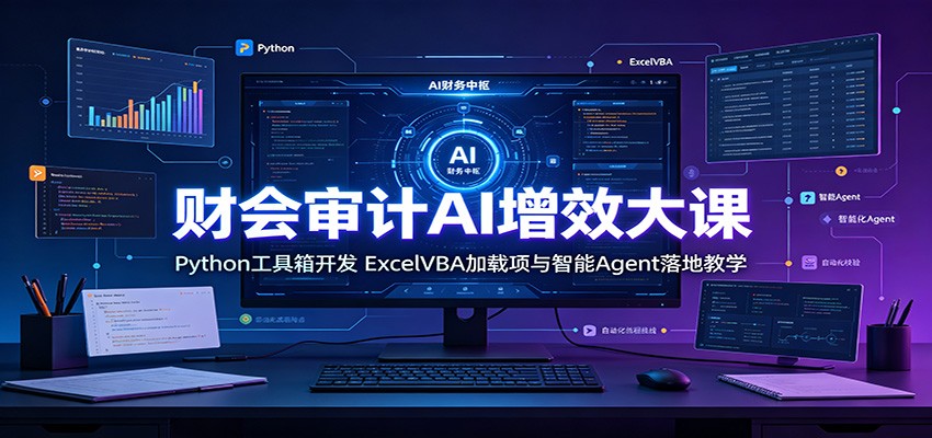 财会审计AI增效大课:Python工具箱开发,ExcelVBA加载项与智能Agent落地教学-凡人轻创