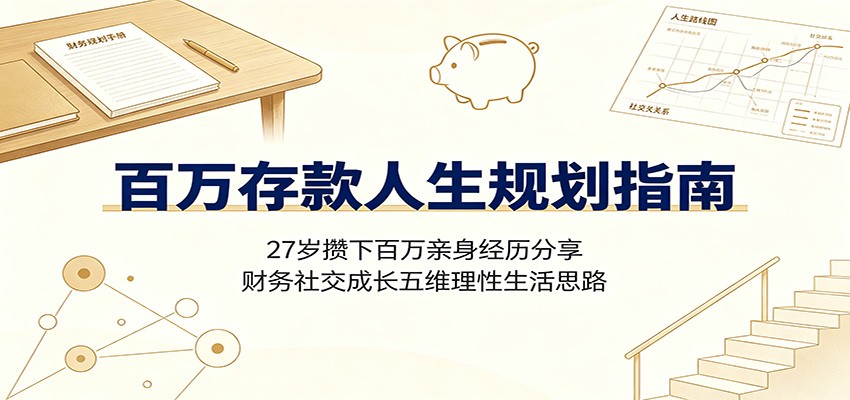 百万存款人生规划指南：27岁攒下百万亲身经历分享，财务社交成长五维理性生活思路-凡人轻创