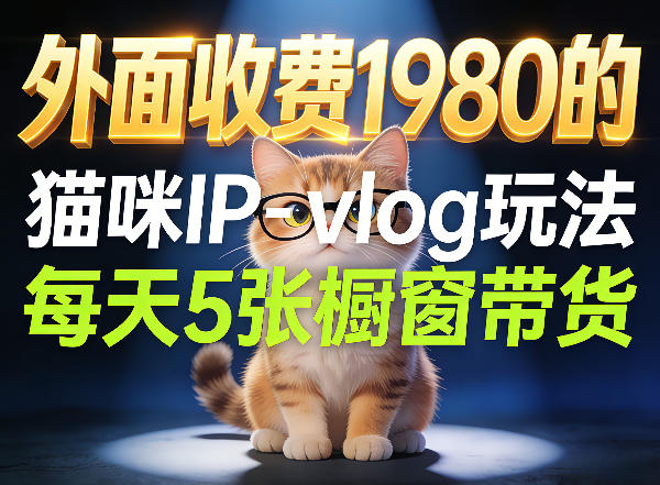 宠物赛道猫咪IP-vlog玩法，26条视频涨粉29W，每天5张橱窗带货拆解-凡人轻创