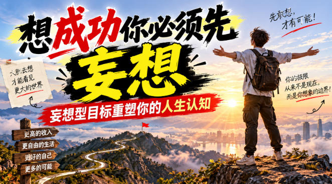 付费文章：想成功你必须先妄想，妄想型目标重塑你的人生认知-凡人轻创