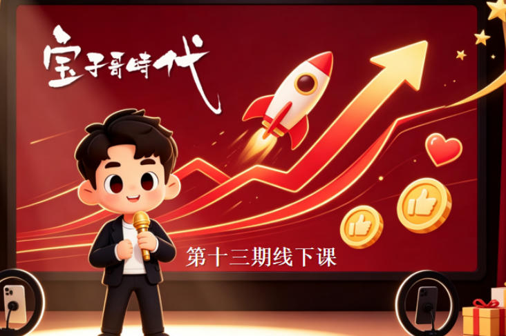 宝子哥抖音直播第13期VIP线下课9月5-6日,26年最值得看的直播课程,快速突破直播间流量瓶颈,打造高效起号闭环-凡人轻创