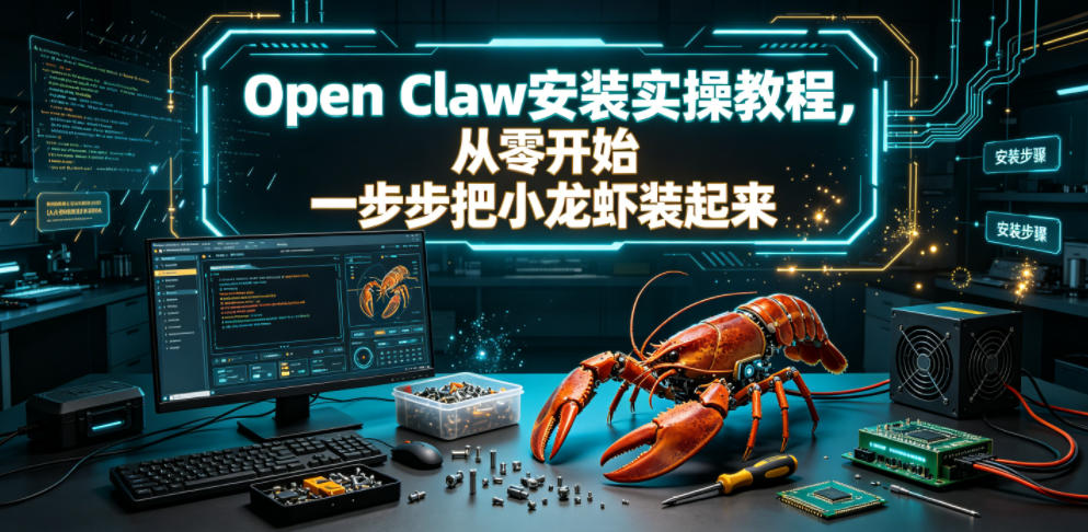 Open Claw安装实操教程，从零开始一步步一步步把小龙虾装起来-凡人轻创