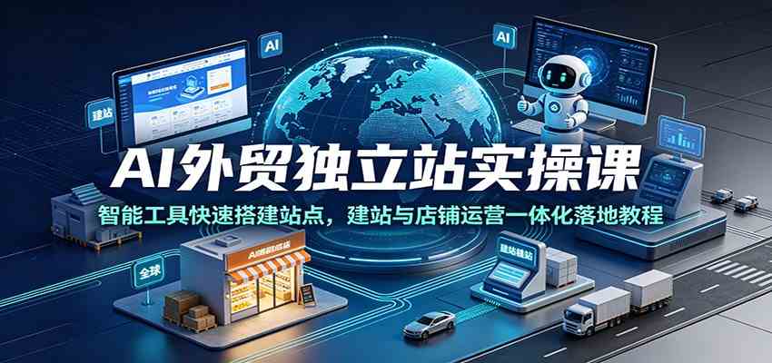 AI外贸独立站实操课:智能工具快速搭建站点,建站与店铺运营一体化落地教程-凡人轻创