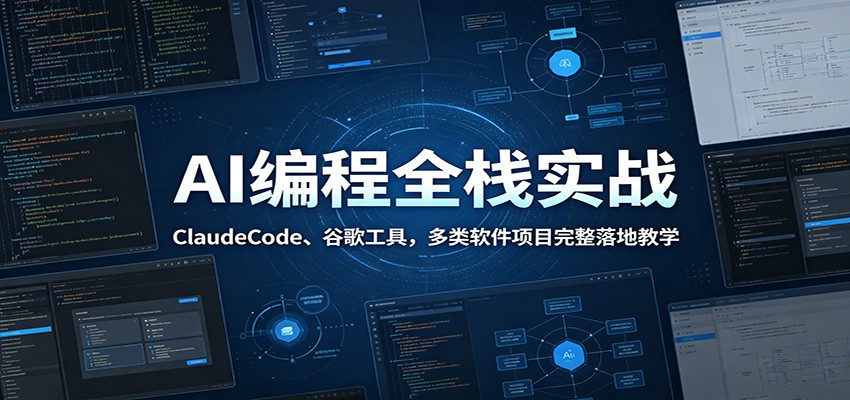 AI编程全栈实战:ClaudeCode、谷歌工具,多类软件项目完整落地教学-凡人轻创