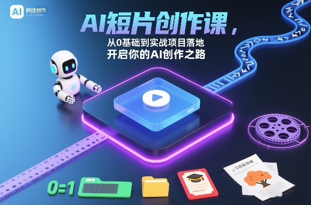 AI短片创作课，从0基础到实战项目落地，开启你的AI创作之路-凡人轻创