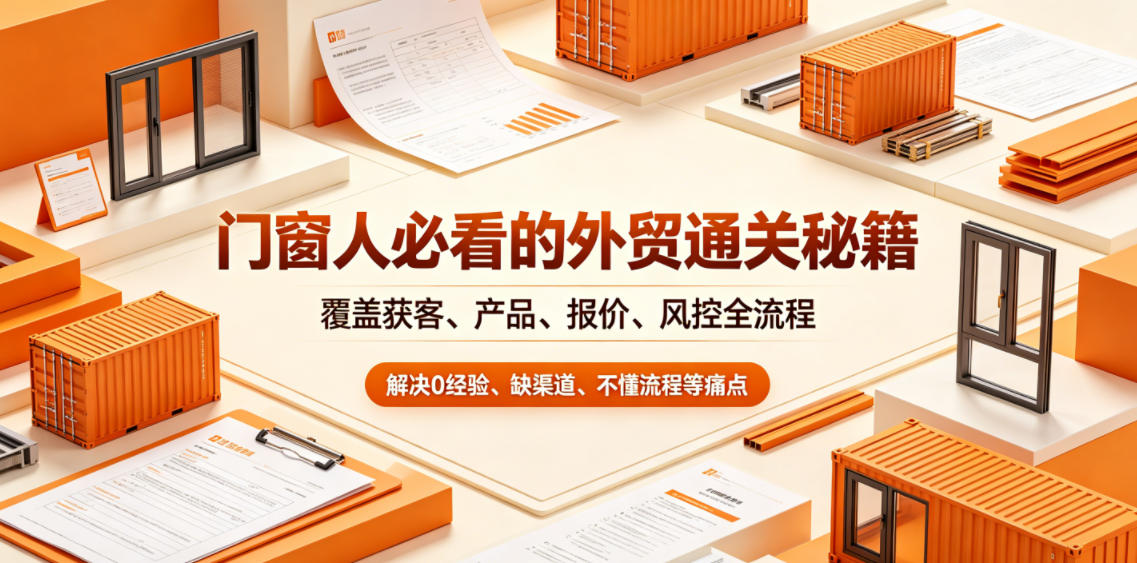 门窗人必看的外贸通关秘籍,块覆盖获客、产品、报价、风控全流程,解决0经验、缺渠道、不懂流程等痛点-凡人轻创
