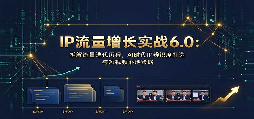 IP流量增长实战6.0:拆解流量迭代历程,AI时代IP辨识度打造与短视频落地策略-凡人轻创
