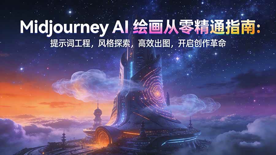 （17118期）Midjourney AI绘画从零精通指南：提示词工程，风格探索，高效出图，开启创作革命-凡人轻创