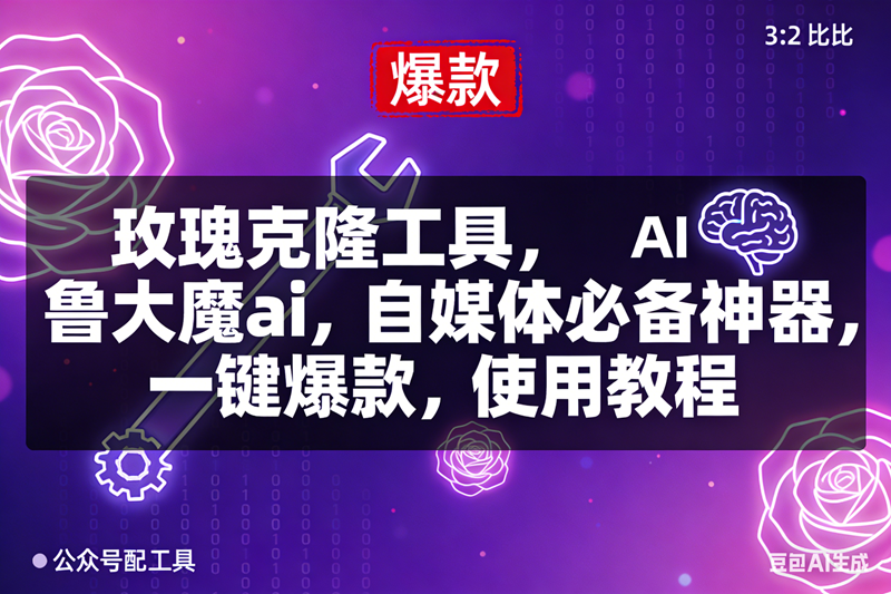 (16847期)玫瑰克隆,鲁大魔ai,自媒体必备神器,一键爆款工具,详细介绍和。使用教程-凡人轻创