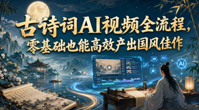 古诗词AI视频全流程,零基础也能高效产出国风佳作-凡人轻创