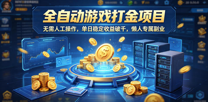 全自动游戏打金项目，无需人工操作，单日稳定收益破千，懒人专属副业【揭秘】-凡人轻创