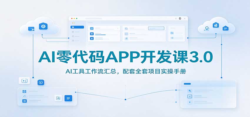 AI零代码APP开发课3.0：AI工具工作流汇总，配套全套项目实操手册-凡人轻创