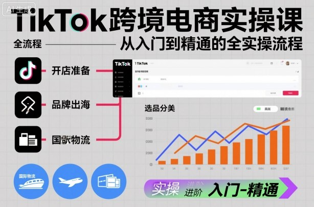 TikTok跨境电商实操课，从入门到精通的全实操流程-凡人轻创