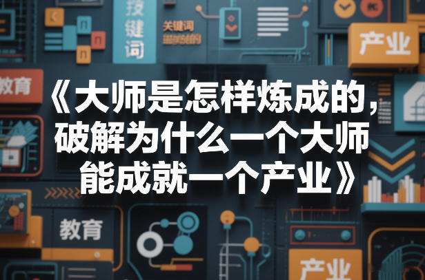 大师是怎样炼成的，破解为什么一个大师，能成就一个产业【电子书】-凡人轻创
