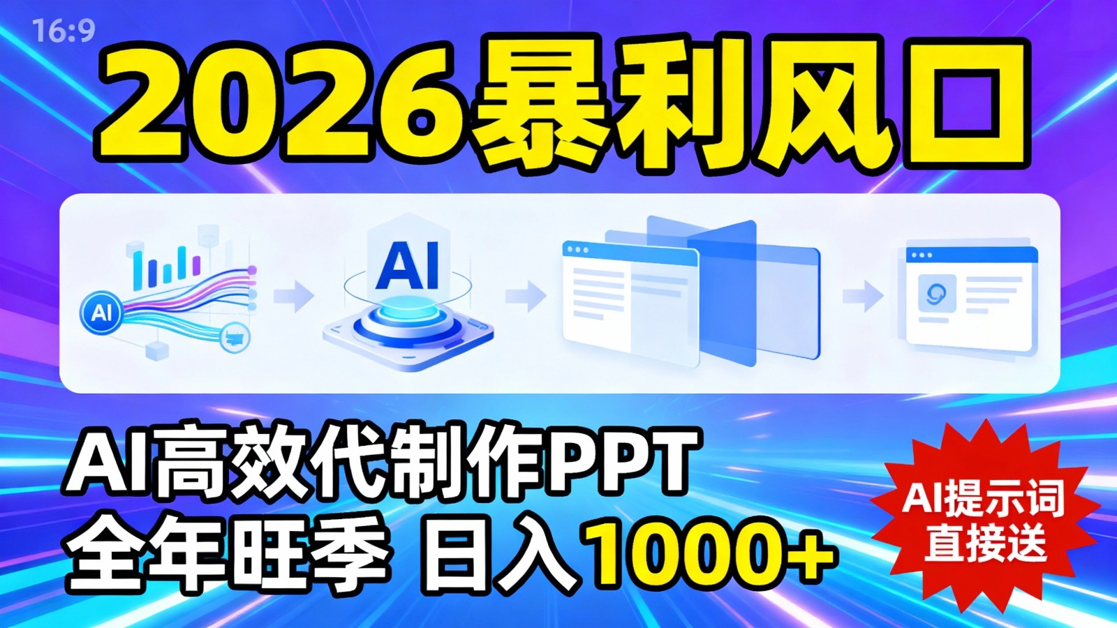 2026暴利！用AI高效代制作 PPT，全年旺季，日入 1000+，提示词直接送！-凡人轻创