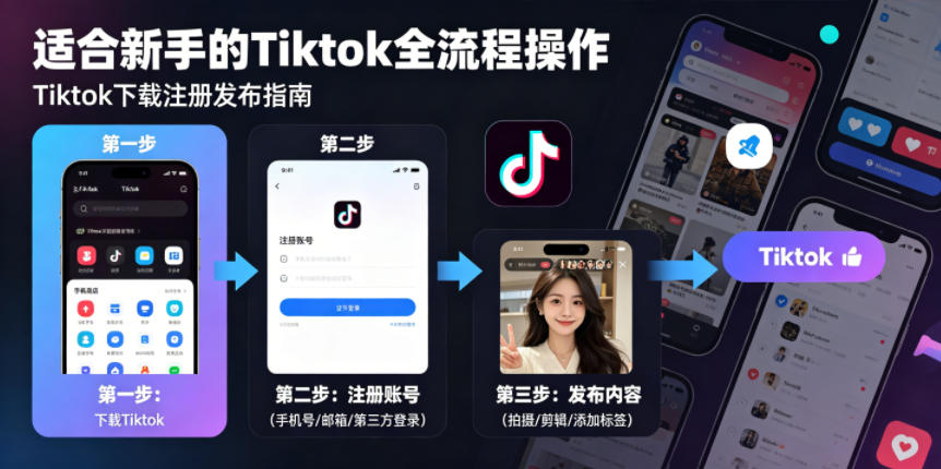 Tiktok下载注册发布,适合新手的Tiktok全流程操作-凡人轻创