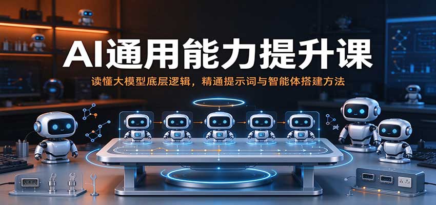 AI通用能力提升课:读懂大模型底层逻辑,精通提示词与智能体搭建方法-凡人轻创