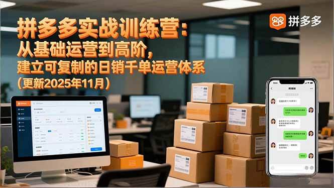 （16700期）拼多多实战训练营：从基础运营到高阶，建立可复制的日销千单运营体系（更新11月）-凡人轻创