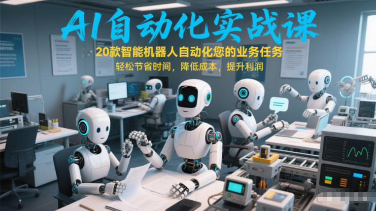 AI自动化实战课：20款智能机器人自动化您的业务任务，轻松节省时间，降低成本，提升利润-凡人轻创