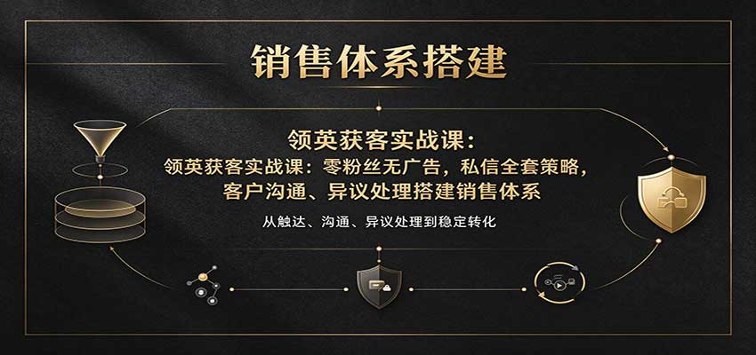领英获客实战课：零粉丝无广告，私信全套策略，客户沟通、异议处理搭建销售体系-凡人轻创