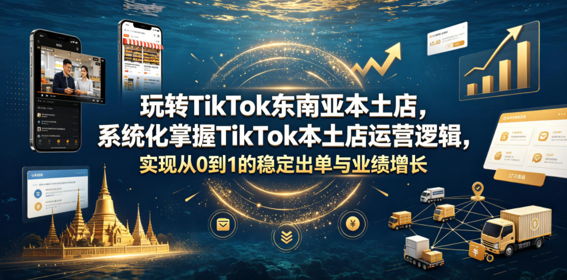玩转TikTok东南亚本土店，系统化掌握TikTok本土店运营逻辑，实现从0到1的稳定出单与业绩增长-凡人轻创