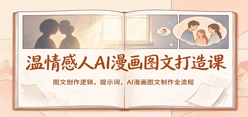 温情感人AI漫画图文打造课:图文创作逻辑,提示词,AI漫画图文制作全流程-凡人轻创
