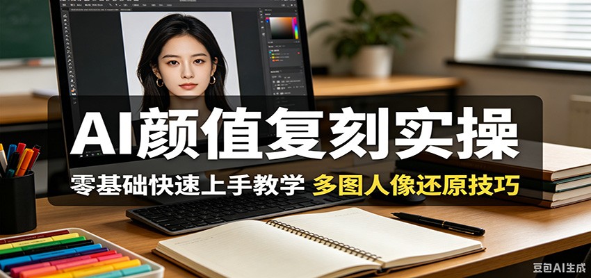 AI颜值复刻实操，零基础快速上手教学，多图人像还原技巧-凡人轻创