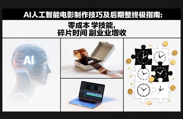 AI人工智能电影制作技巧及后期完整终极指南：零成本学技能，碎片时间副业增收-凡人轻创