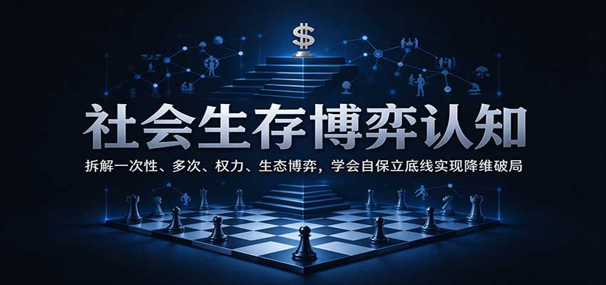 社会生存博弈认知：拆解一次性、多次、权力、生态博弈，学会自保立底线实现降维破局-凡人轻创