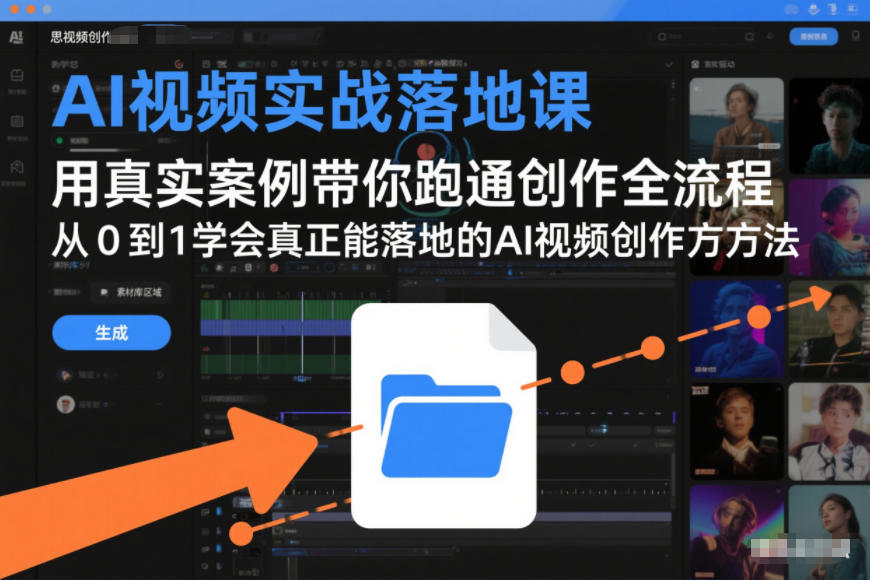 AI视频实战落地课,用真实案例带你跑通创作全流程,从0到1学会真正能落地的AI视频创作方法-凡人轻创