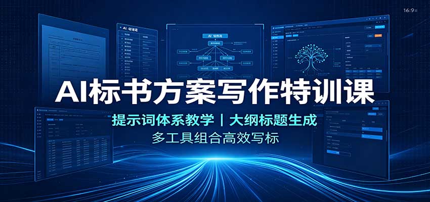 AI标书方案写作特训课:提示词体系教学,大纲标题生成,多工具组合高效写标-凡人轻创