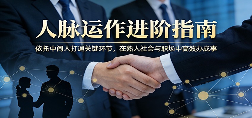 付费文章:人脉运作进阶指南,依托中间人打通关键环节,在熟人社会与职场中高效办成事-凡人轻创