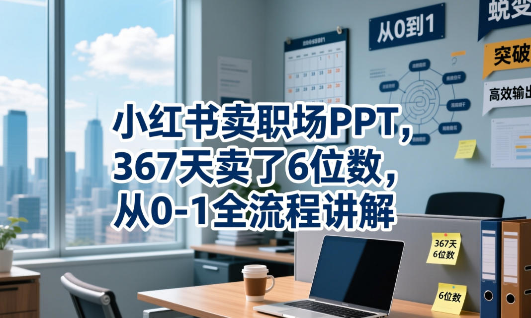 小红书卖职场PPT,367天卖了6位数,从0-1全流程讲解-凡人轻创