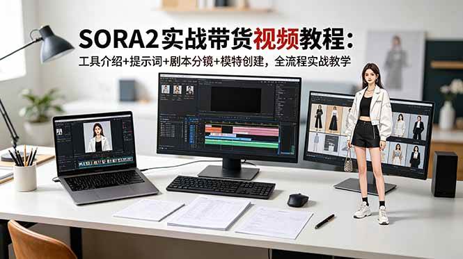 （18718期）SORA2实战带货视频教程：工具介绍+提示词+剧本分镜+模特创建，全流程实战教学-凡人轻创