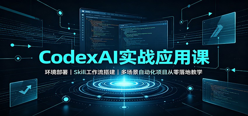 CodexAI实战应用课：环境部署Skill工作流搭建，多场景自动化项目从零落地教学-凡人轻创